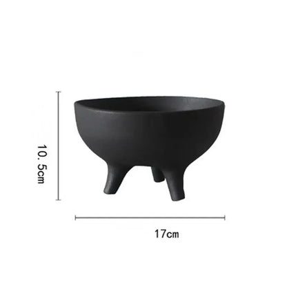 Modern white ceramic flower pot with tripod stand living room decor