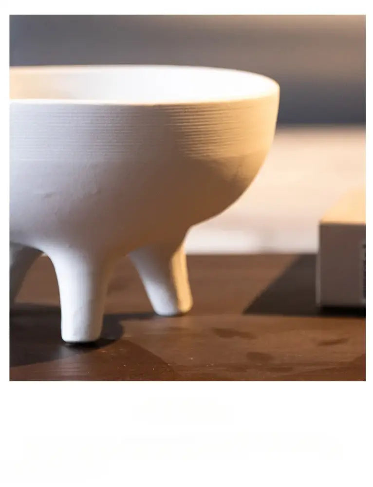 Modern white ceramic flower pot with tripod stand living room decor