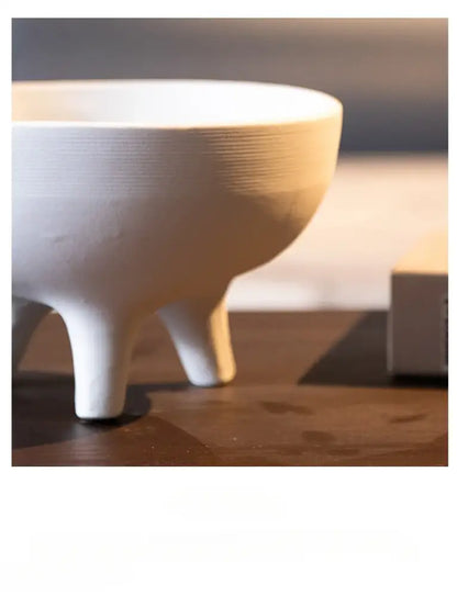 Modern white ceramic flower pot with tripod stand living room decor