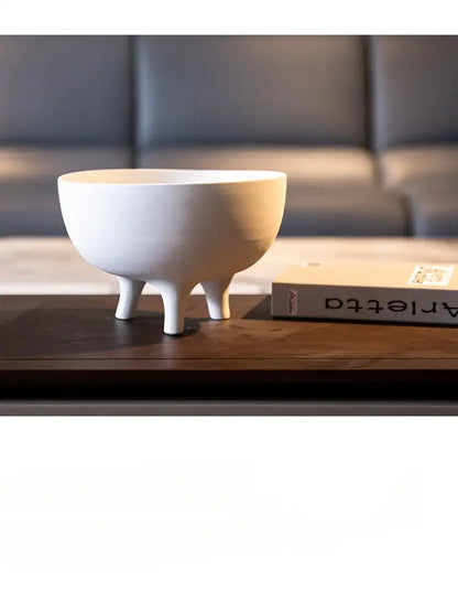 Modern white ceramic flower pot with tripod stand living room decor