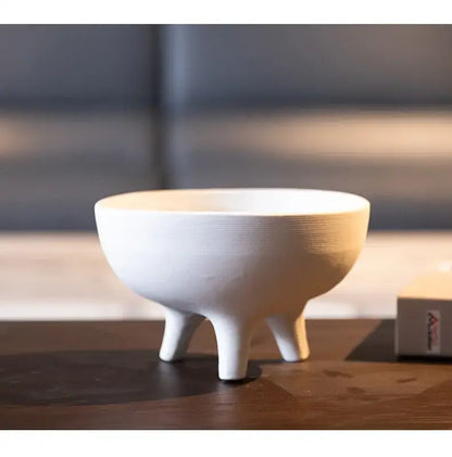 Modern white ceramic flower pot with tripod stand living room decor