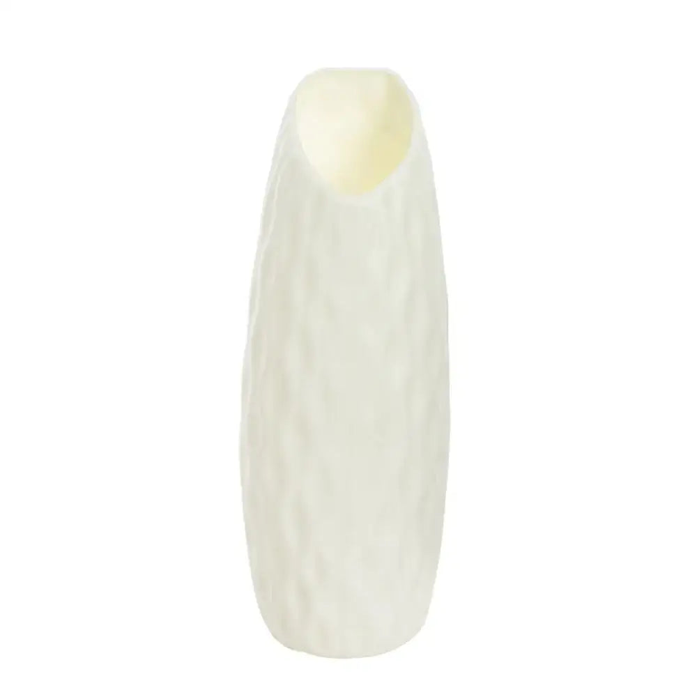 Ribbed white plastic vase imitation living room flower pot