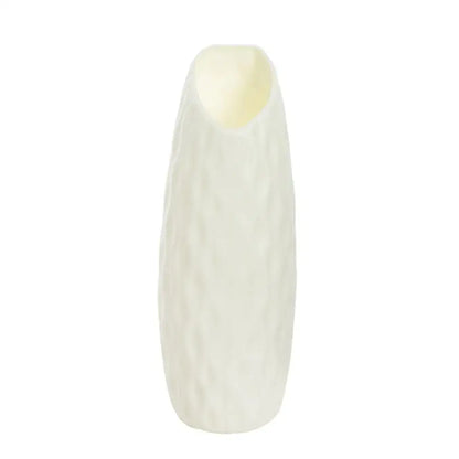 Ribbed white plastic vase imitation living room flower pot