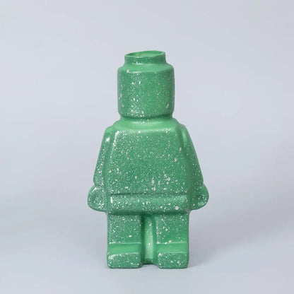 Green glitter ceramic robot vase living room nordic style decor