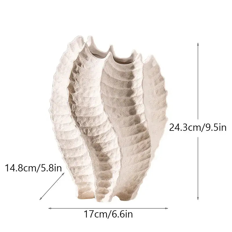 Nordic modern white speckled ceramic sea vase for living room decor