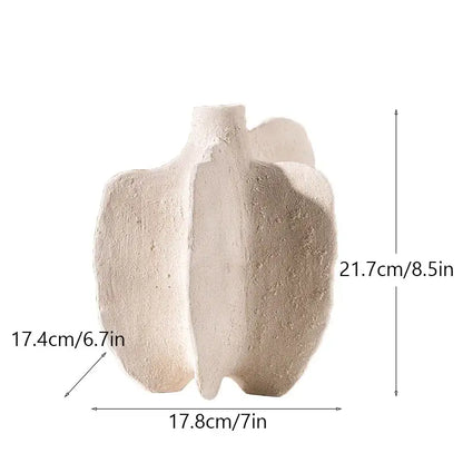 Nordic modern white speckled ceramic sea vase for living room decor