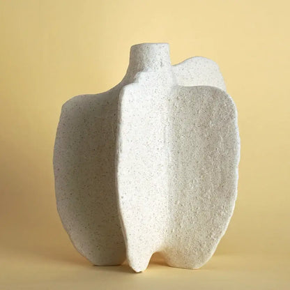 Nordic modern white speckled ceramic sea vase for living room decor