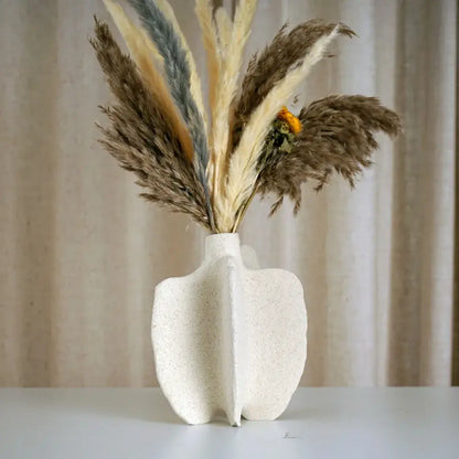 Nordic modern white speckled ceramic sea vase for living room decor