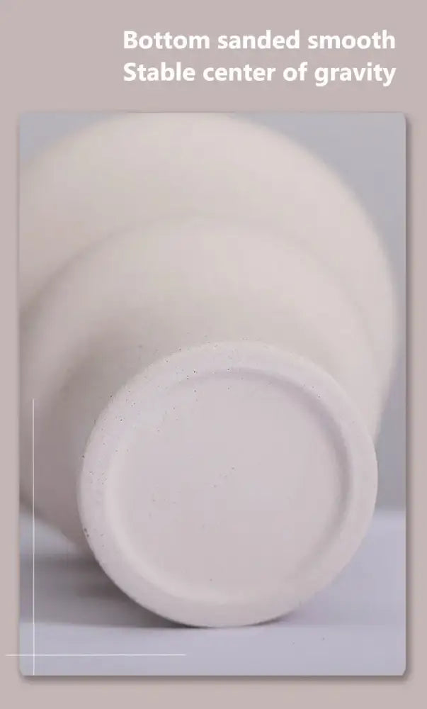 Minimalist white sculpted ceramic vases for living room home decor