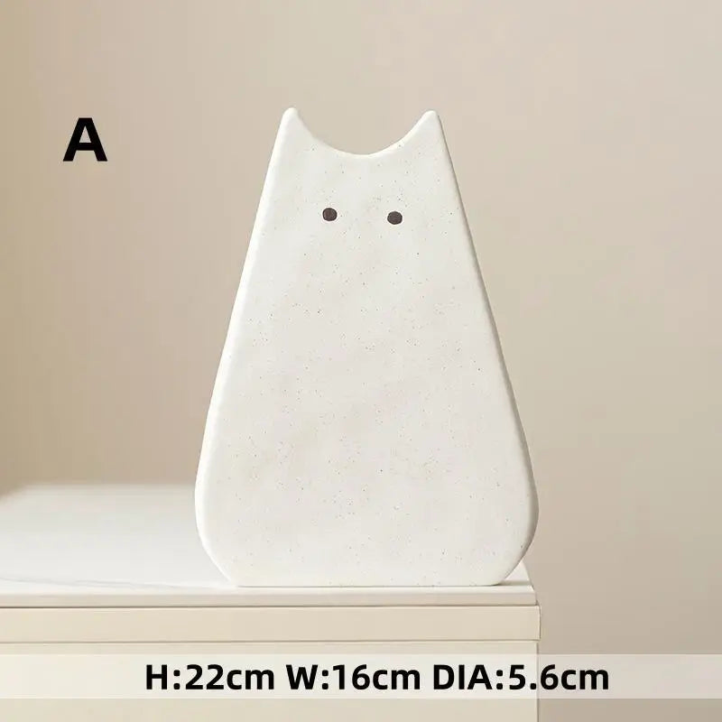 DecorBites™ Charming Cat-Inspired Ceramic Vase