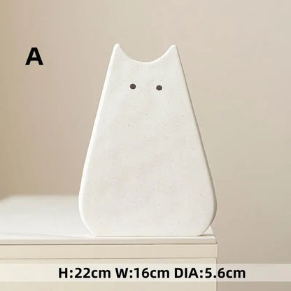 DecorBites™ Charming Cat-Inspired Ceramic Vase