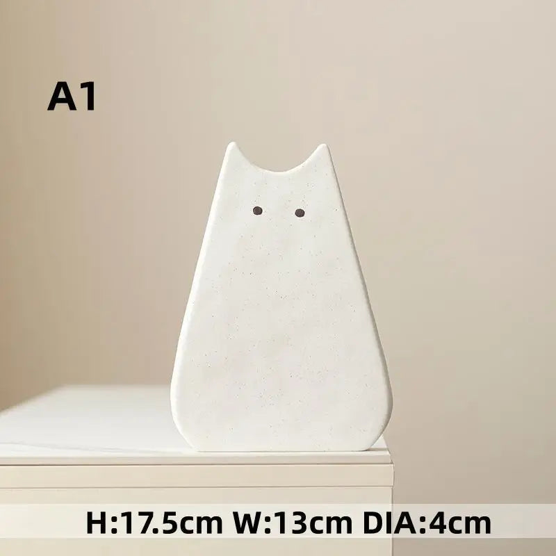DecorBites™ Charming Cat-Inspired Ceramic Vase