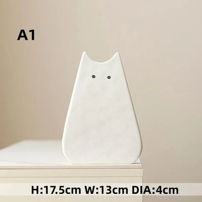 DecorBites™ Charming Cat-Inspired Ceramic Vase