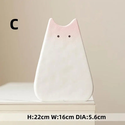 DecorBites™ Charming Cat-Inspired Ceramic Vase