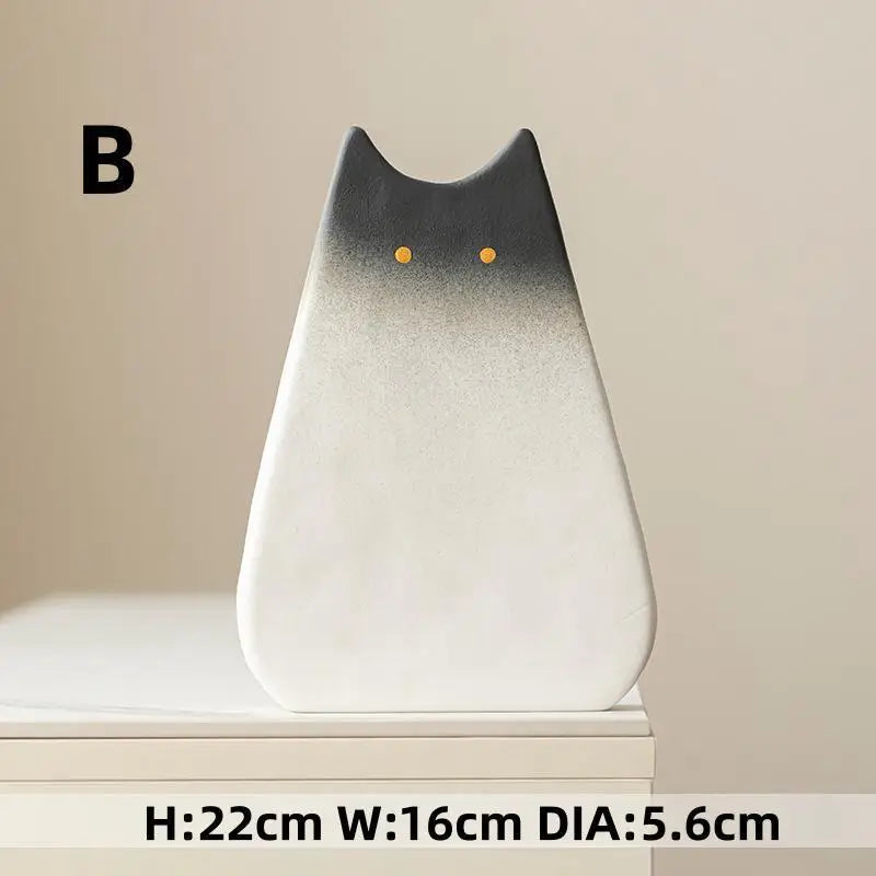 DecorBites™ Charming Cat-Inspired Ceramic Vase