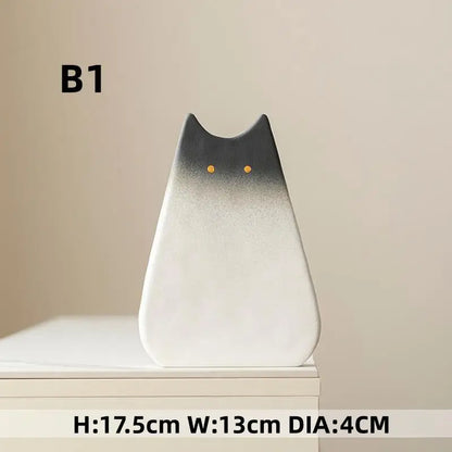 DecorBites™ Charming Cat-Inspired Ceramic Vase