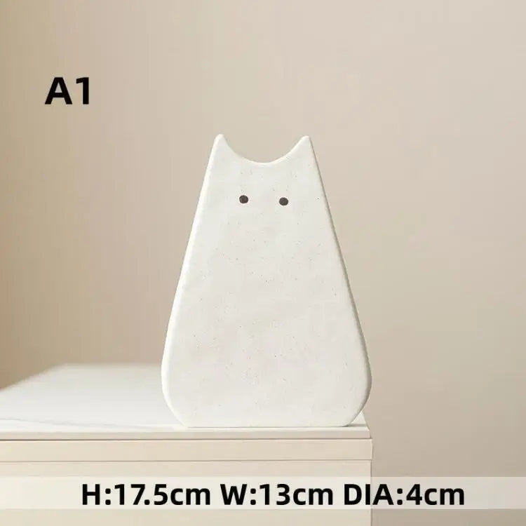 DecorBites™ Charming Cat-Inspired Ceramic Vase
