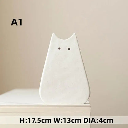 DecorBites™ Charming Cat-Inspired Ceramic Vase