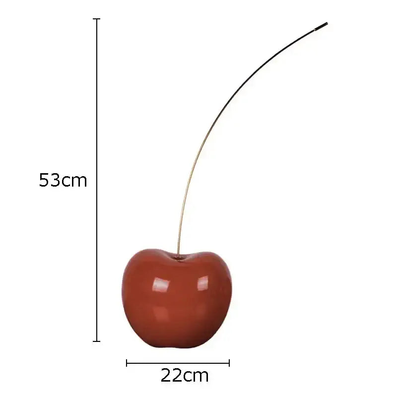 Modern glossy red cherry fruit sculpture living room decor