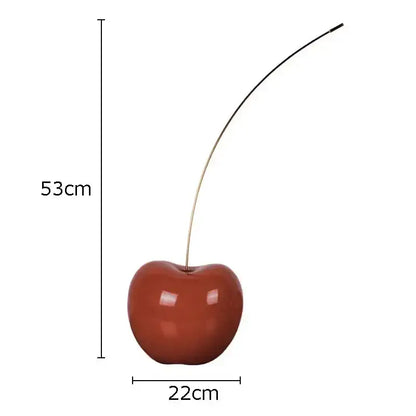 Modern glossy red cherry fruit sculpture living room decor