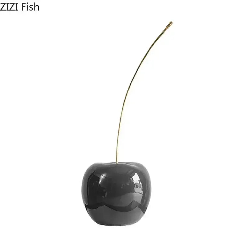Modern glossy red cherry fruit sculpture living room decor