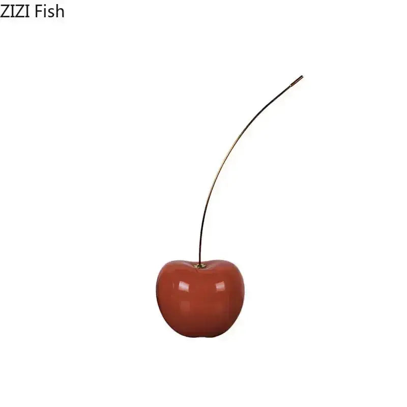 Modern glossy red cherry fruit sculpture living room decor
