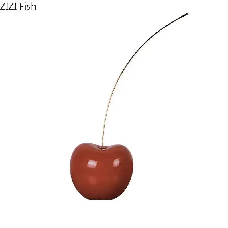 Modern glossy red cherry fruit sculpture living room decor
