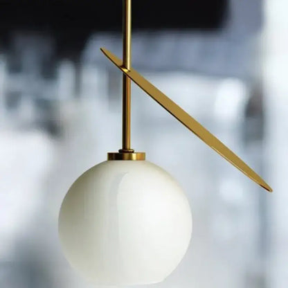 Modern white and gold glass pendant lights for dining room
