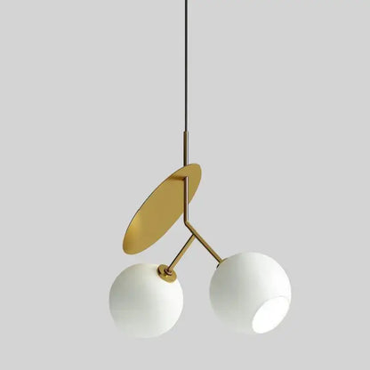 Modern white and gold glass pendant lights for dining room