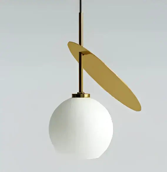 Modern white and gold glass pendant lights for dining room