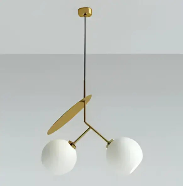 Modern white and gold glass pendant lights for dining room