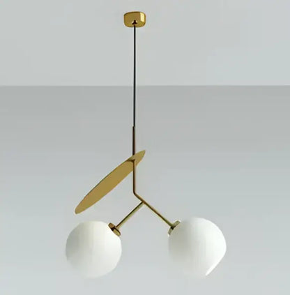 Modern white and gold glass pendant lights for dining room