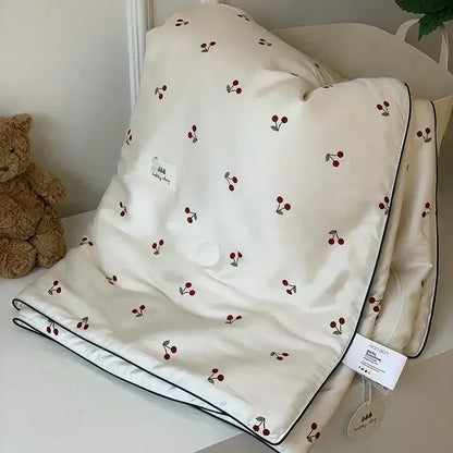 Off white cherry lyocell fiber cooling blanket bedroom quilt