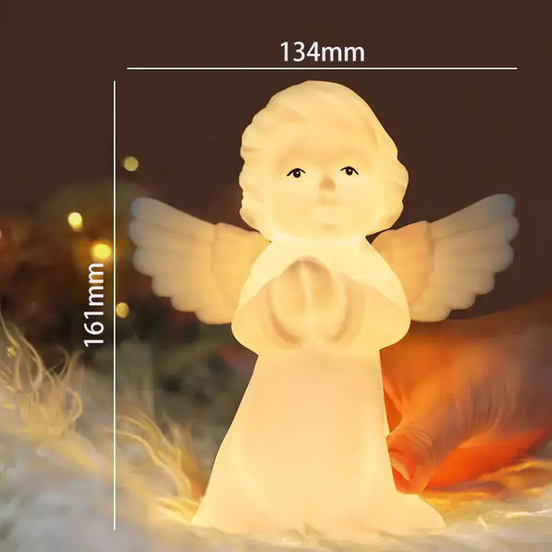 Cherub white and yellow rgb night light bedroom angel lamp