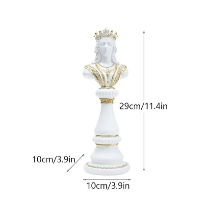 Regal black & gold resin chess figurines living room decor