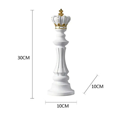 Black and gold chess pieces figurines living room decor