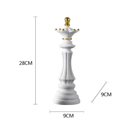 Black and gold chess pieces figurines living room decor