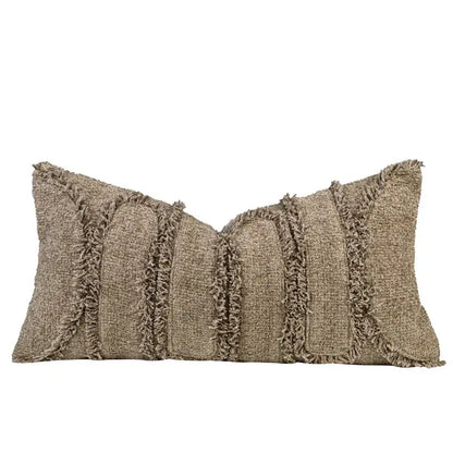 Chestnut brown wabi sabi textured pillow case bedroom decor