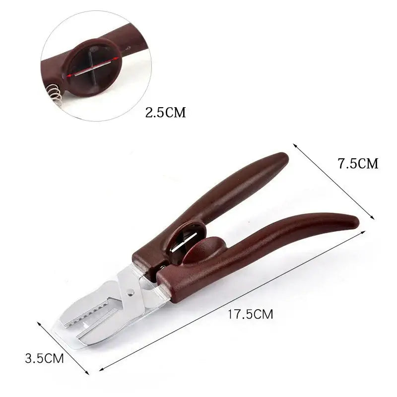 Brown chestnut cracker scissors nut opener kitchen tool with spring