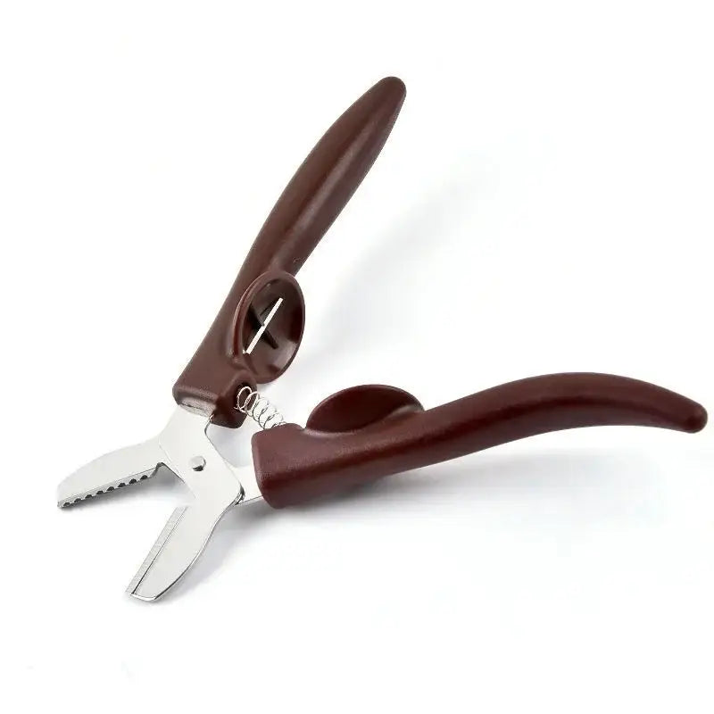 Brown chestnut cracker scissors nut opener kitchen tool with spring