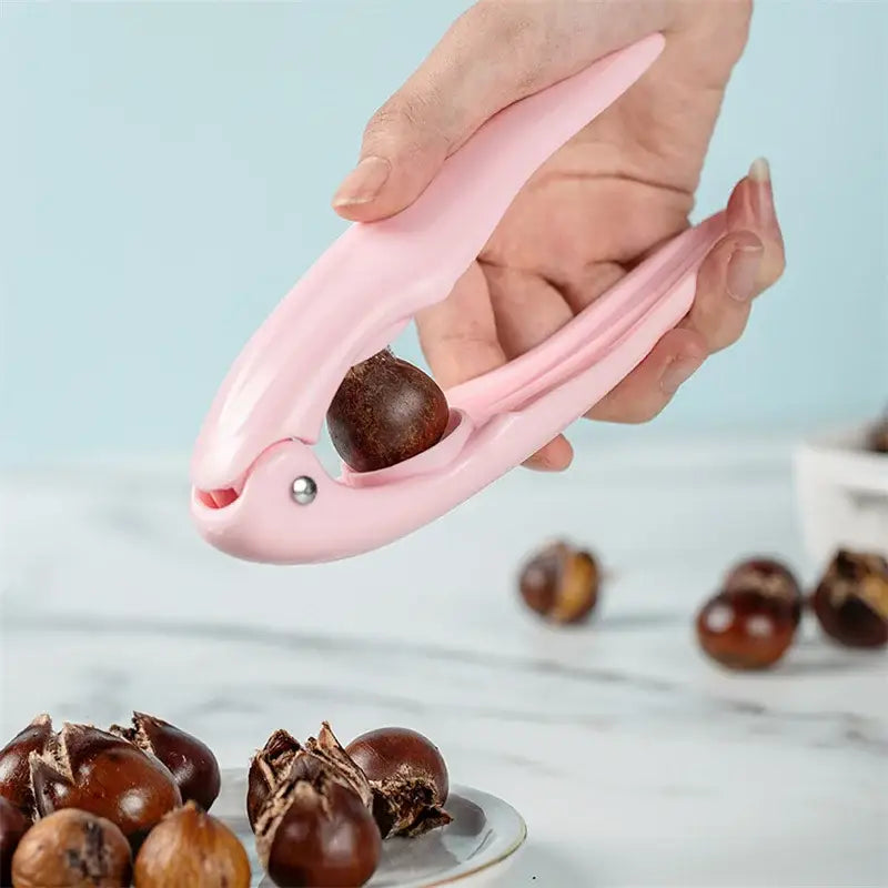 Pink chestnut cracker kitchen nut opener tool