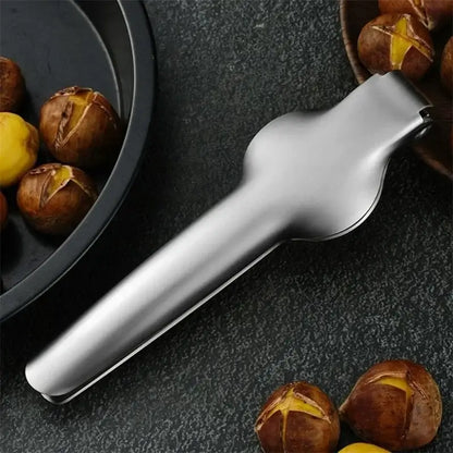 Ergonomic stainless steel chestnut opener kitchen cracker tool