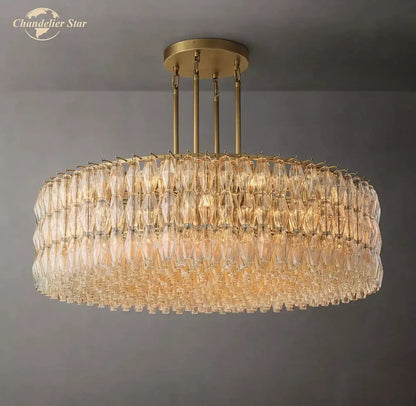 Modern chiara clear glass multi tier chandelier for dining room