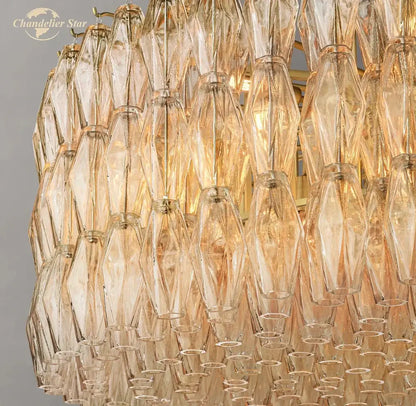 Modern chiara clear glass multi tier chandelier for dining room