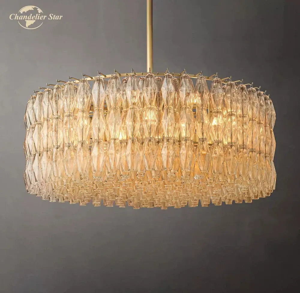 Modern chiara clear glass multi tier chandelier for dining room
