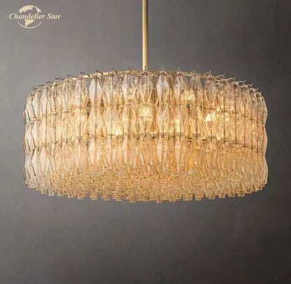 Modern chiara clear glass multi tier chandelier for dining room