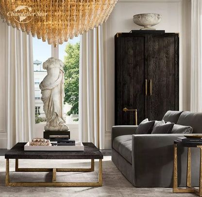 Modern amber chiara glass led square chandelier for dining room