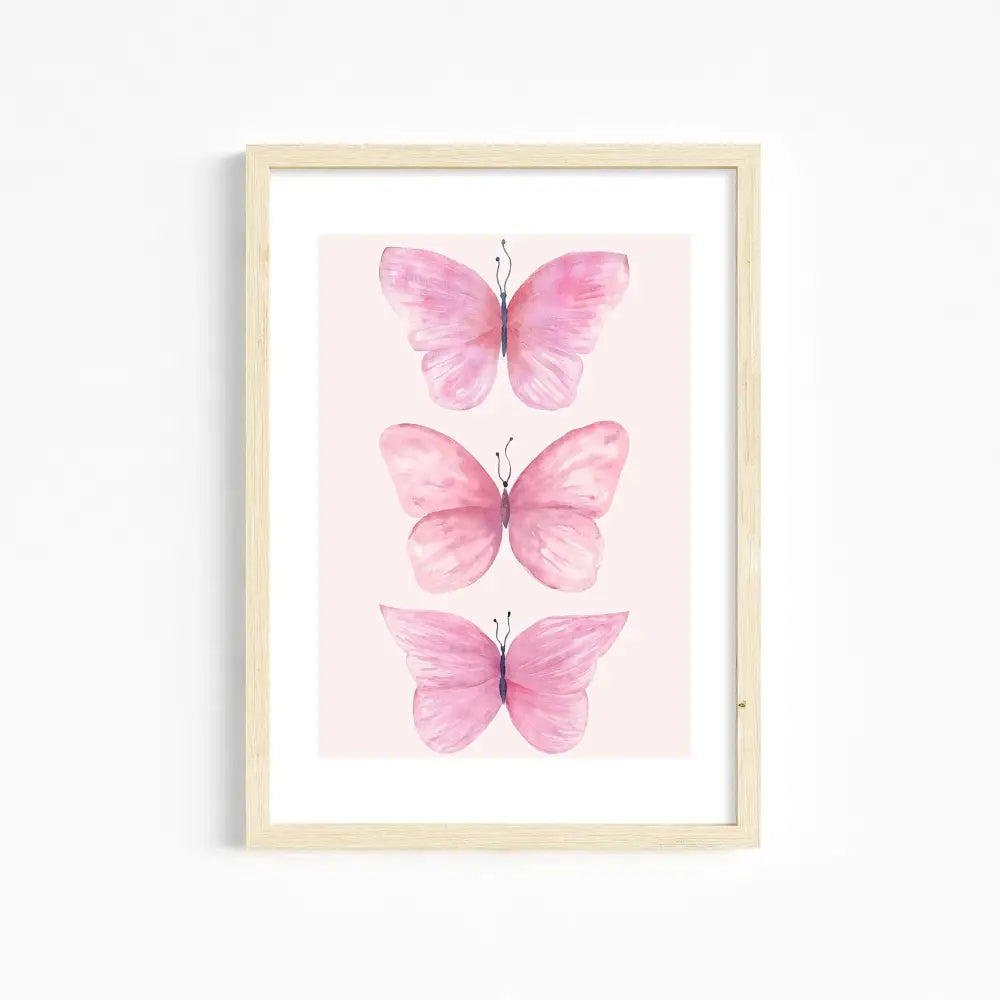 Chic pink watercolor wall art set girls bedroom decor