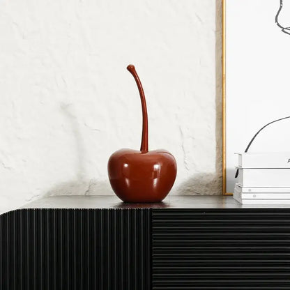 Chic red cherries resin ornaments dining room table decor