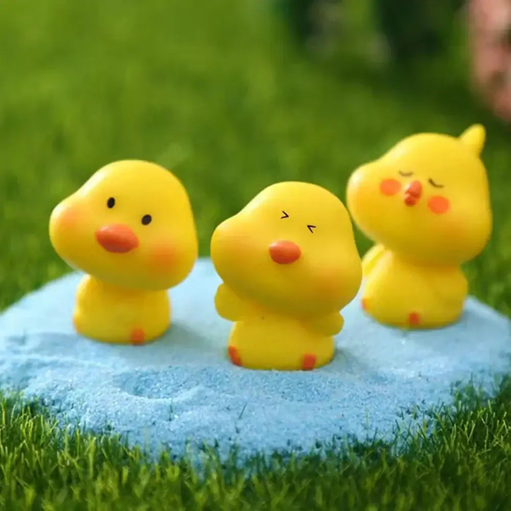 Cute yellow and translucent chick doll figurines miniature fairy decor